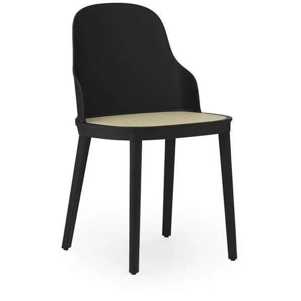 Allez Chair in Moulded Wicker - Dining Chair - Black - H: 79 x L: 45 x D: 50 x Sh: 45.5 cm