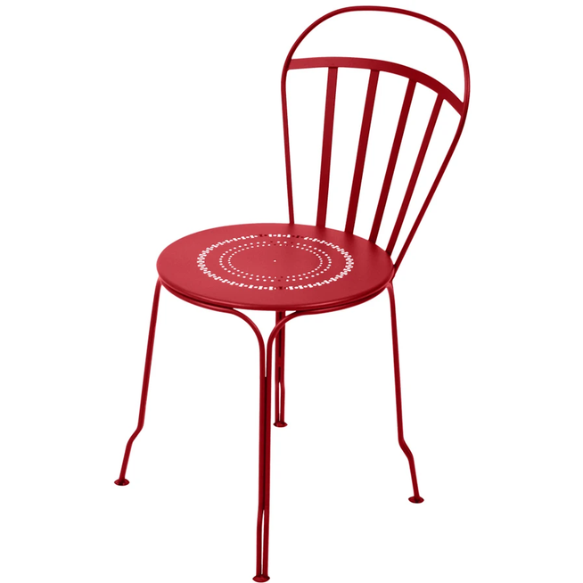 Photo of Louvre Chair Poppy 67 - Outdoor dining chairs - Red - Metal