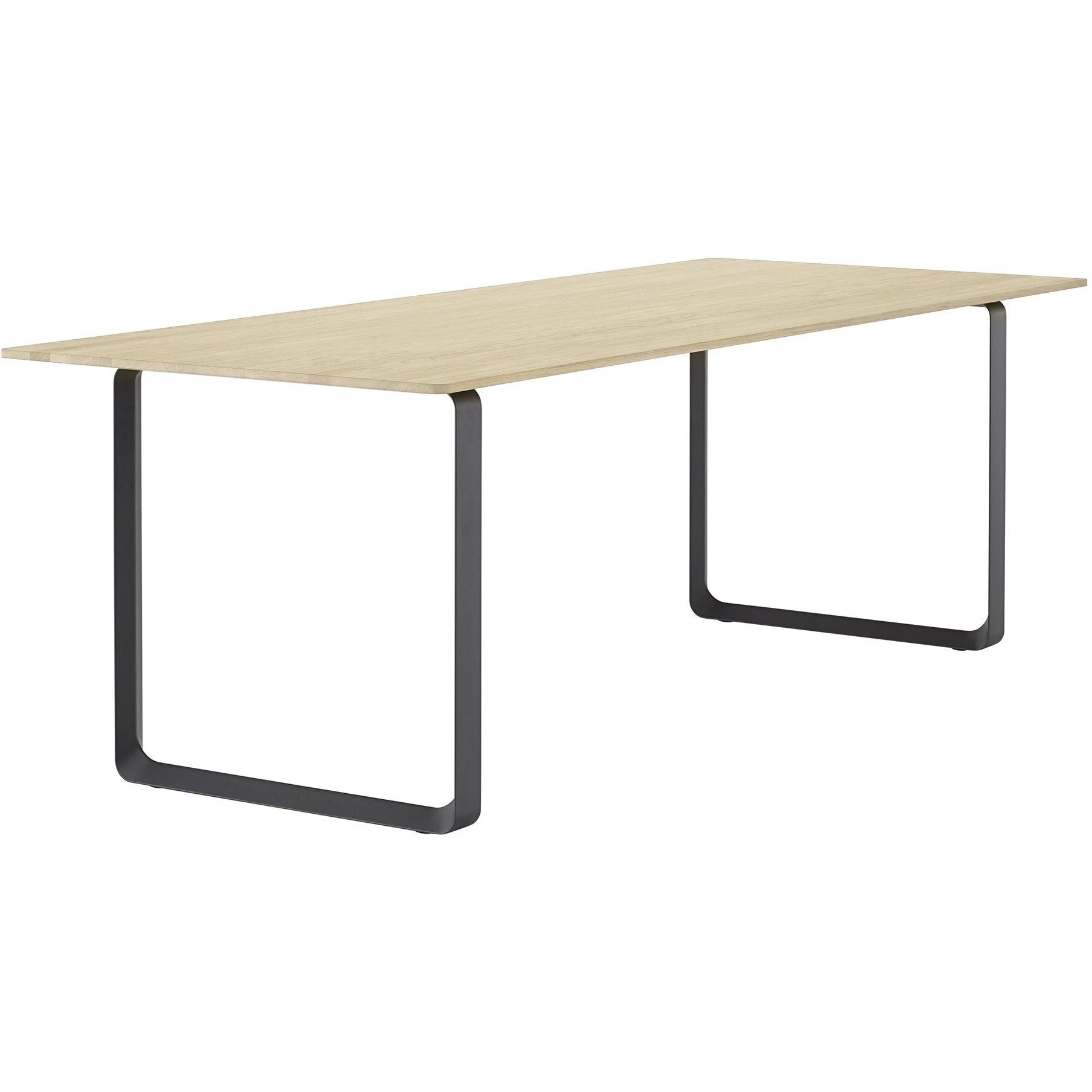 70/70 Table, Large, Solid Oak/black - Dining Table - Taf Studio - Wood-coloured, black - Metal/wood