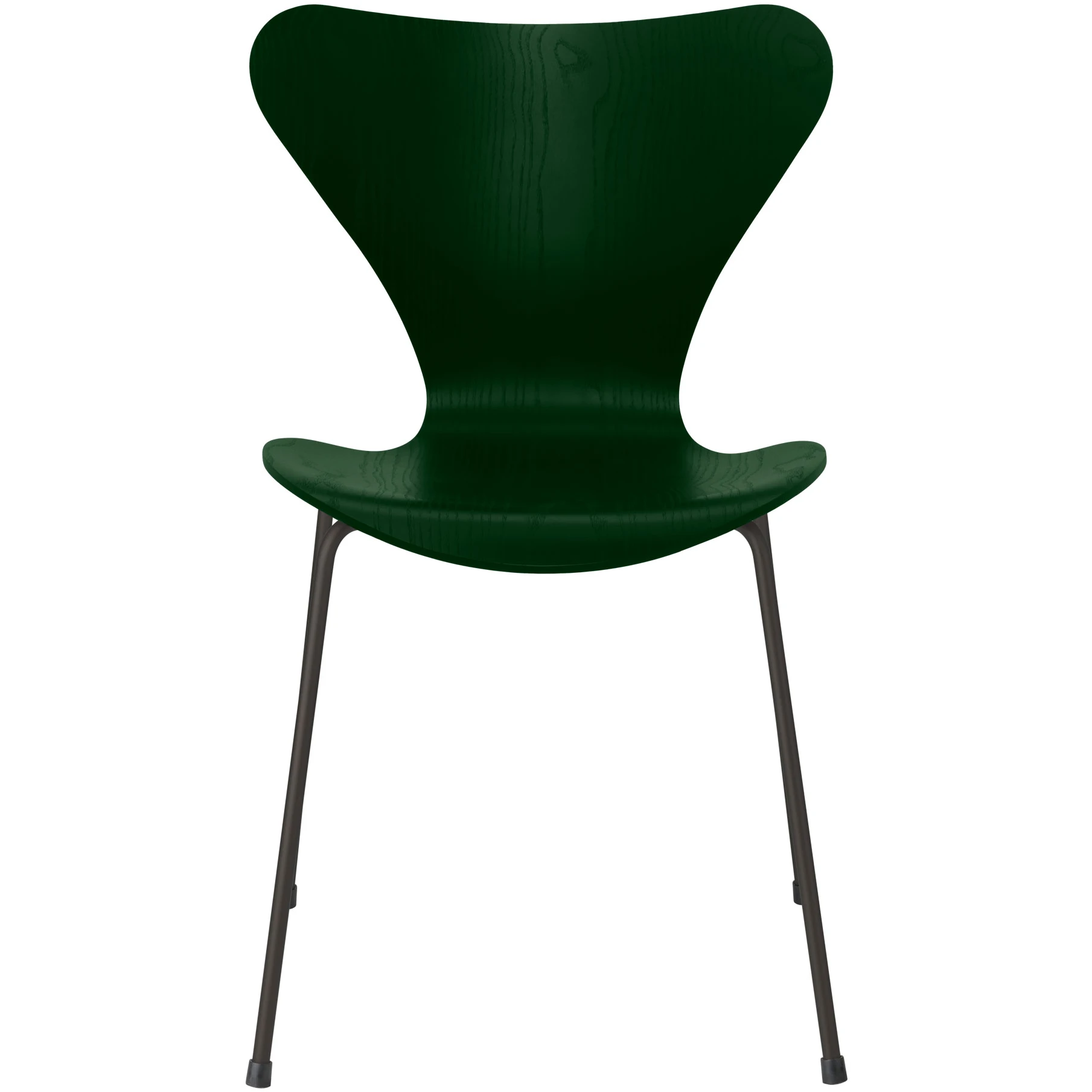3107 Seven, Coloured Ash, Venetian Red, Underframe Warm Graphite - Dining chairs - Arne Jacobsen - Red - Metal/wood