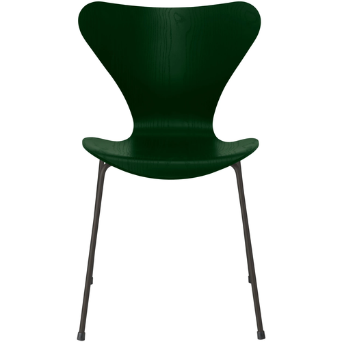 Photo of 3107 Seven, Coloured Ash, Venetian Red, Underframe Warm Graphite - Dining chairs - Arne Jacobsen - Red - Metal/wood
