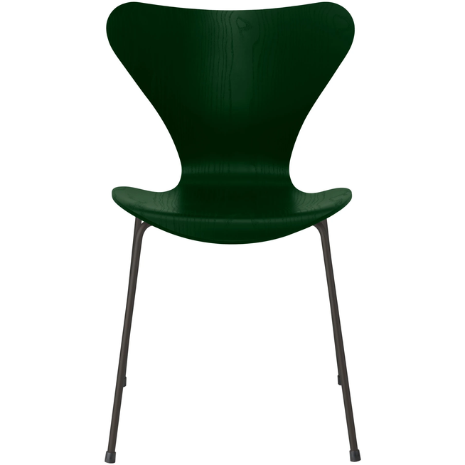 Photo of 3107 Seven, Coloured Ash, Venetian Red, Underframe Warm Graphite - Dining chairs - Arne Jacobsen - Red - Metal/wood