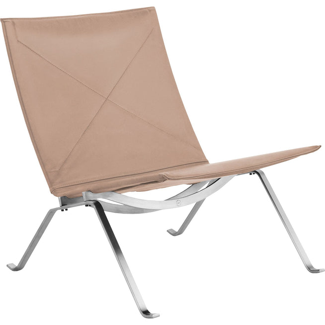 Photo of Pk22, Leather, Rustic - Armchairs - Poul Kjærholm - Brown - Leather/metal