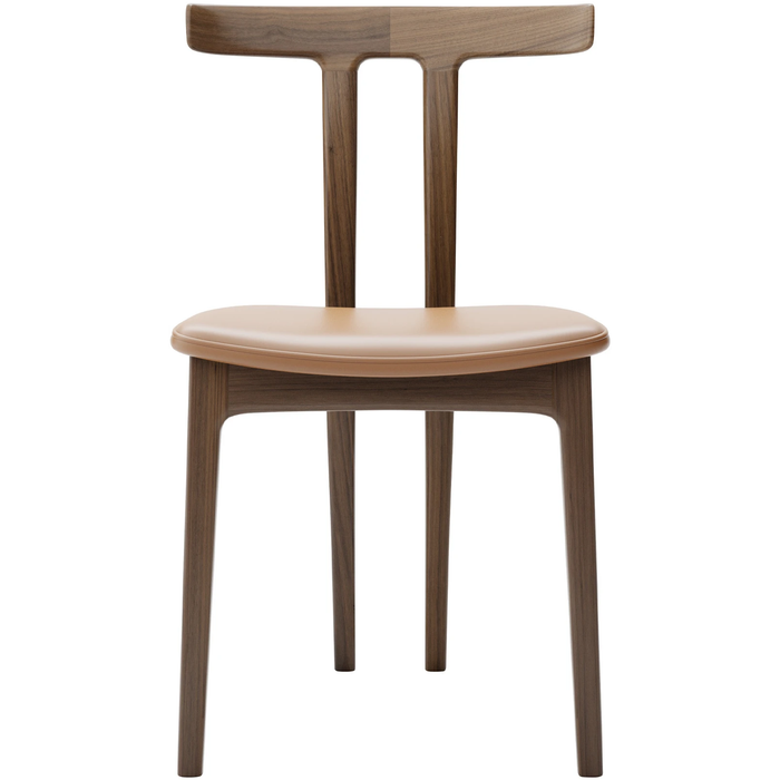 Photo of Carl Hansen - Ow58, T-chair, Lacquered Walnut, Leather Cat