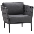 Conic Lounge Chair, Grey, Cane-line Softtouch - Outdoor Armchairs - Foersom & Hiort-lorenzen Mdd - Metal/textile/foam