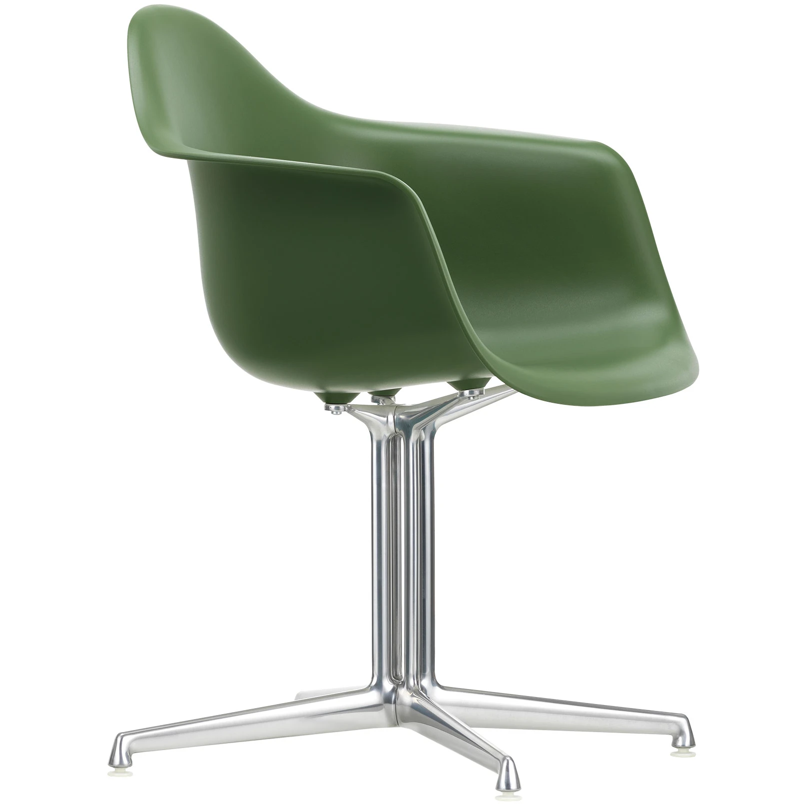 Eames Plastic Armchair Dal - 48 Forest - Aluminium Polished - Matstolar - Charles & Ray Eames - Grön - Metall/plast