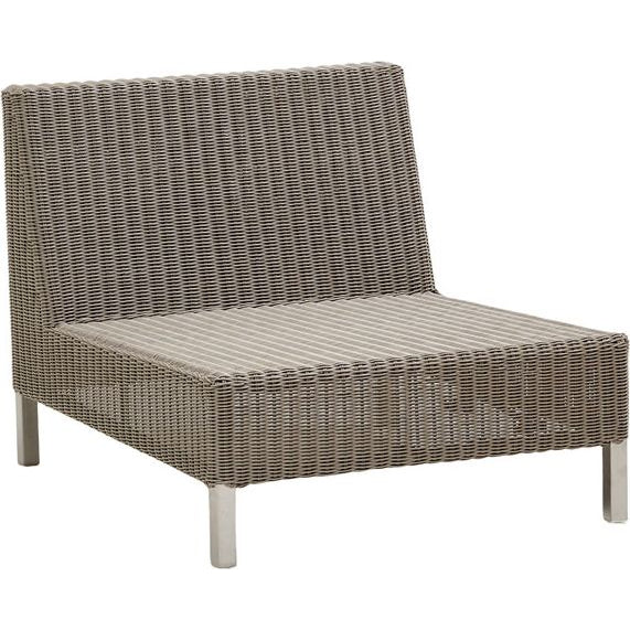 Photo of Connect Single Seat Module, Cushion: Brown, Taupe, Cane-line Weave, Cane-line Natté, Legs: Galvanized Steel - Outdoor Armchairs - Cane-line Design Team,cane-line