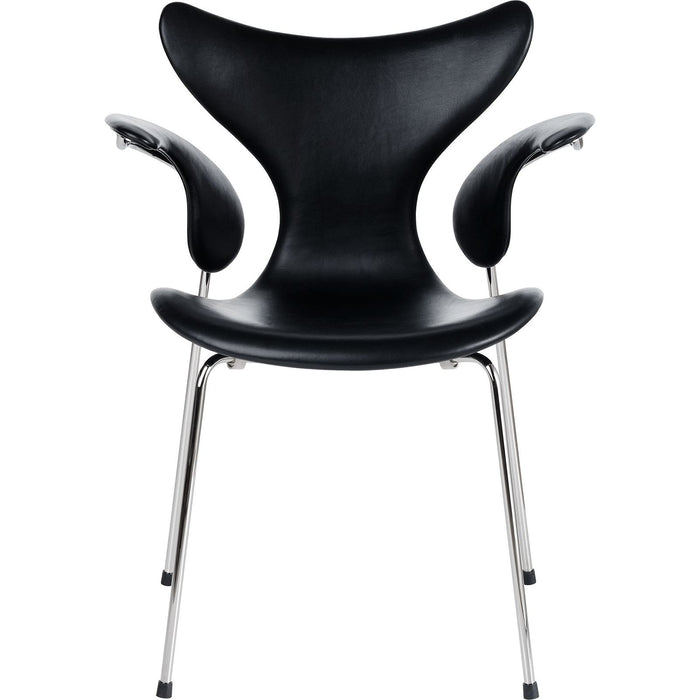 Photo of 3208 Liljan Armchair, Leather, Essential Black - Dining chairs - Arne Jacobsen - Black - Metal/wood