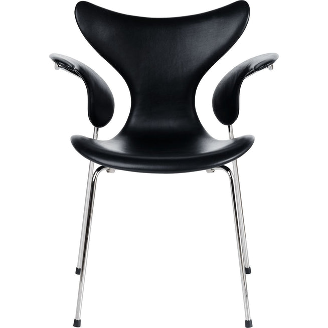 Photo of 3208 Liljan Armchair, Leather, Essential Black - Dining chairs - Arne Jacobsen - Black - Metal/wood