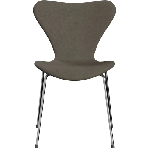 Photo of 3107 Sjuan - Fully upholstered, Fabric, Tone 613 - Dining chairs - Arne Jacobsen - Brown - Metal/wood/textile material