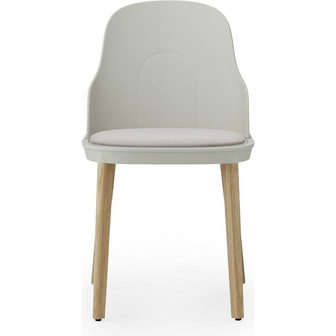 Photo of Allez Chair Upholstered Canvas Oak - Dining Chair - Warm Grey - H: 79 x L: 45 x D: 50 x Sh: 45.5 cm