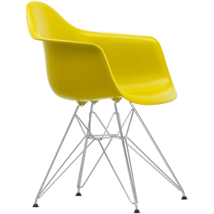 Eames Plastic Armchair Dar - 34 Mustard - Chrome Base - Matstolar - Charles & Ray Eames - Gul - Metall/plast