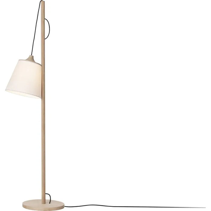 Photo of Pull Floor Lamp - Oak/white - Shade lamps - Wood-coloured