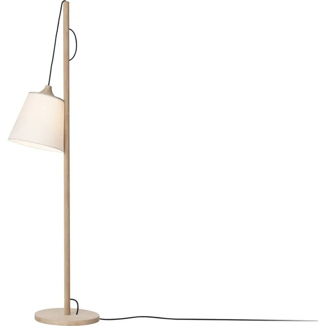 Photo of Pull Floor Lamp - Oak/white - Shade lamps - Wood-coloured