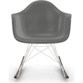 Eames Plastic Armchair Rar - 56 Granite Grey - White Base - Dark Maple - Matstolar - Charles & Ray Eames - Grå - Metall/trä/plast