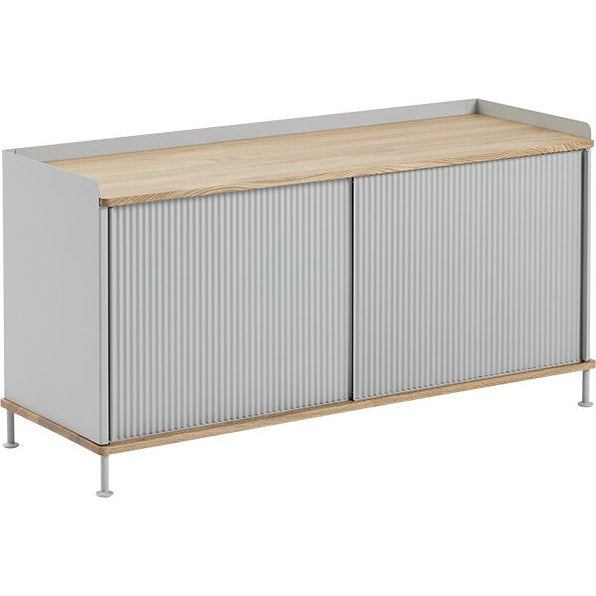 Photo of Enfold Sideboard Low, Oak/grey - Sideboards - Thomas Bentzen - Grå - Metall/trä