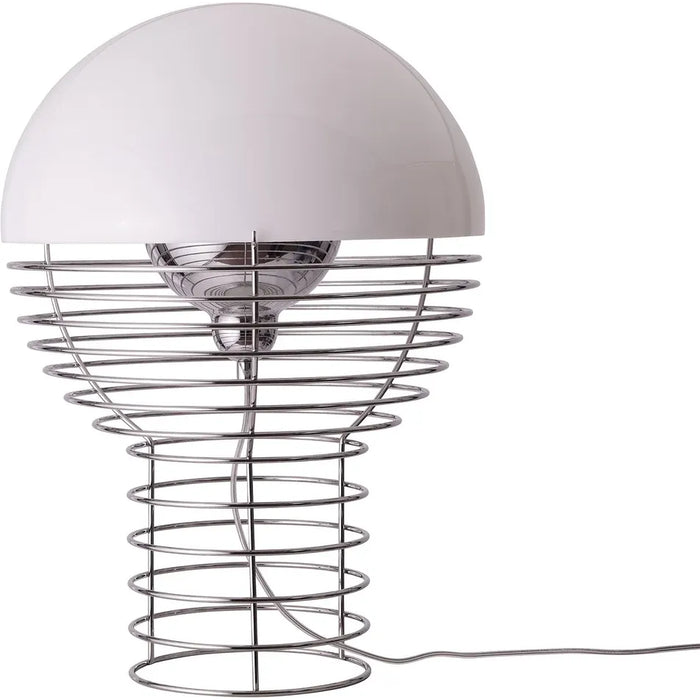Photo of Wire Table Lamp Ø40 Cm Chrome/white - Bordslampor - Verner Panton - Vit