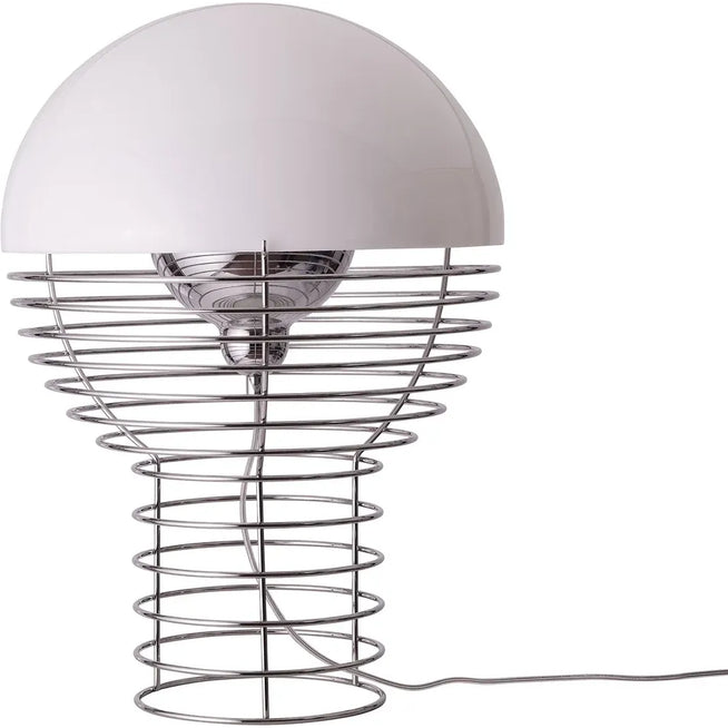 Photo of Wire Table Lamp Ø40 Cm Chrome/white - Bordslampor - Verner Panton - Vit