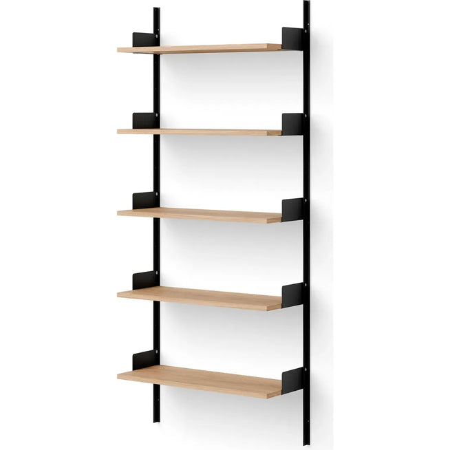 Photo of New Works Wall Shelf - Hylde - 190 - Oak / Black - H190 X W83.5 X D30.5 Cm