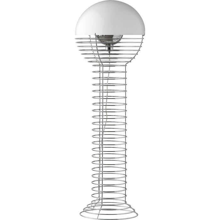 Photo of Wire Floor Lamp Chrome/white - Shade lamps - Verner Panton - White
