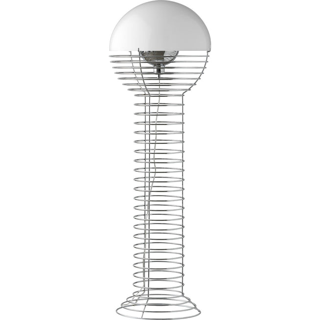 Photo of Wire Floor Lamp Chrome/white - Shade lamps - Verner Panton - White
