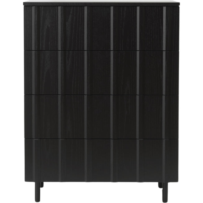 Photo of Rib Dresser W. 4 Drawers Soft Black - Dressers - Wood
