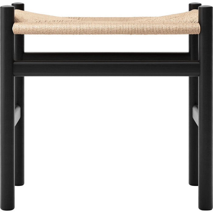 Photo of Carl Hansen - Ch53, oak, black, natural braided, 43 cm - footstools - Hans J. Wegner - black - paper/wood