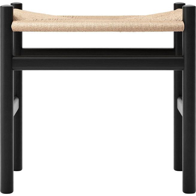 Photo of Carl Hansen - Ch53, oak, black, natural braided, 43 cm - footstools - Hans J. Wegner - black - paper/wood