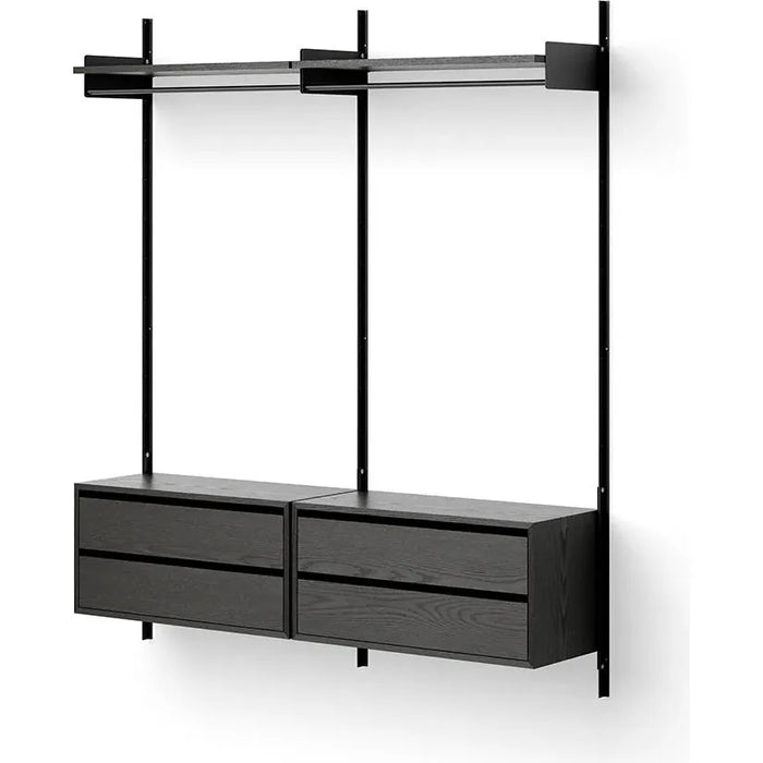 Photo of New Works Wardrobe Shelf Cabinets W. Drawers - Reolsystem - Black Ash / Black - H190 X W163,5 X D35 Cm