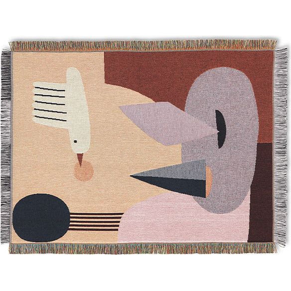 Photo of Bird Tapestry Blanket - Tæppe - Beige - W80 X L110 Cm