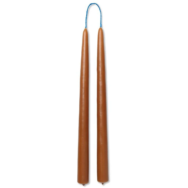 Photo of Dipped Candles - Set of 2 - Candles - Amber - Ø 2.2 x H 30 cm