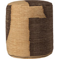 Thumbnail photo of Forene Cylinder Pouf - Puf - Tan/chocolate - W38 X D38 X H42 Cm