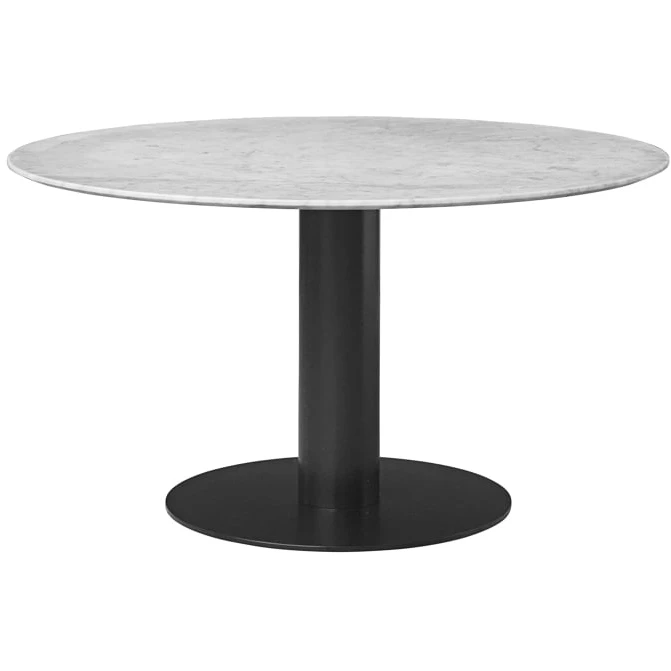 Gubi 2.0 Dining Table Marble White. Ø130