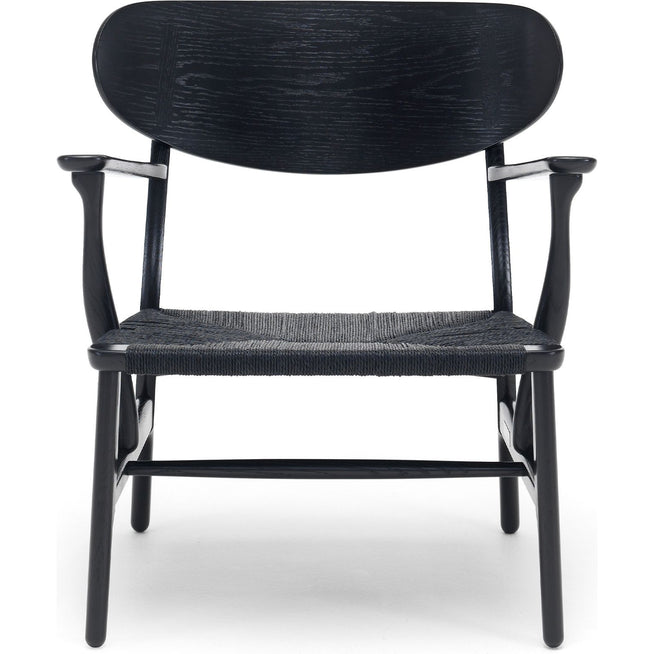 Photo of Carl Hansen - Ch22, Black Painted Oak, Chord Black - Armchairs - Hans J. Wegner - Black - Natural material/wood
