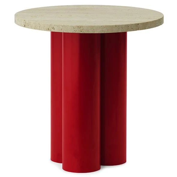 Dit Side Table Ø40 Cm Travertine Light-bright Red