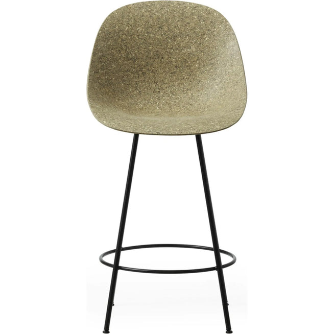 Photo of Mat Bar Chair 65 Cm Steel - Bar Stool - Seaweed / Black Steel - H101 X W51,6 X D55 X Sh65 Cm