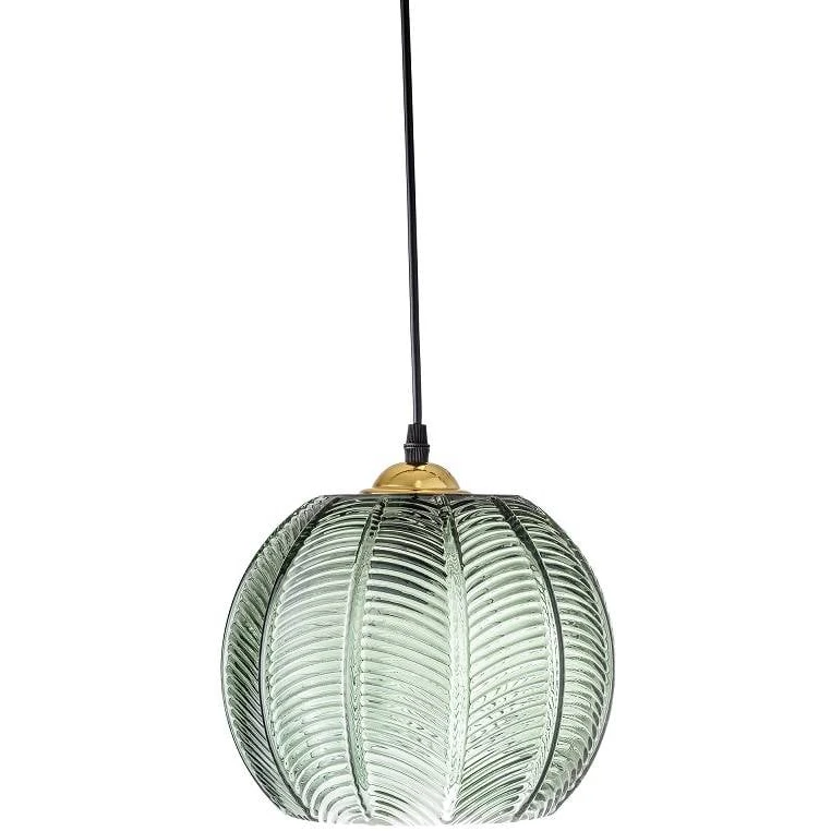 Hanging lamp green glass with pattern