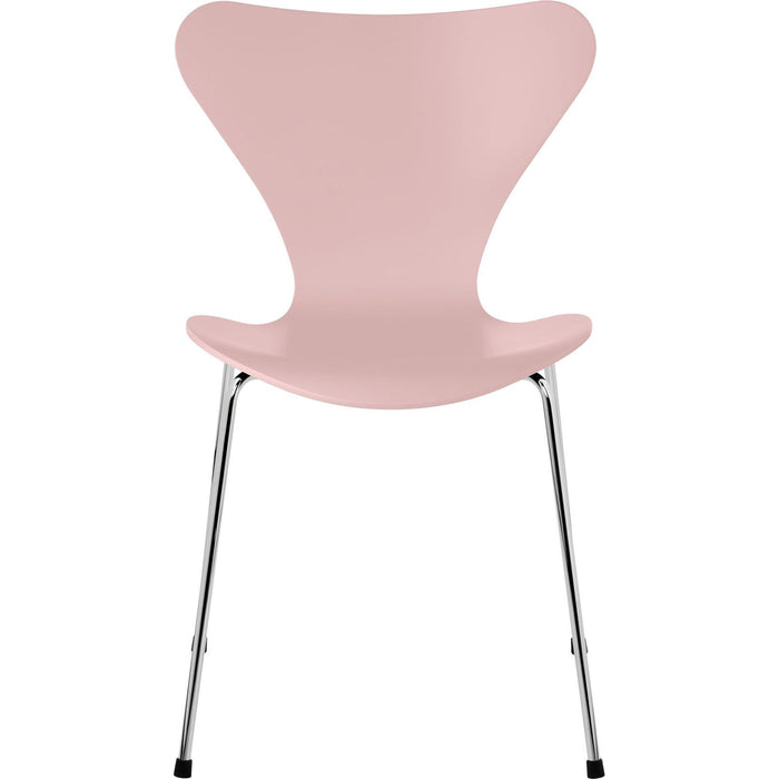 Photo of Sjuan 3107 Pale Rose Lacquered/chrome - Dining chairs - Arne Jacobsen - Metal/wood
