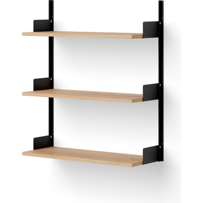 Photo of New Works Wall Shelf - Hylde - 90 - Oak / Black - H90 X W83.5 X D30.5 Cm