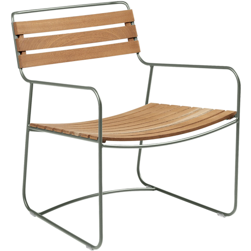 Photo of Surprising Teak Low Armchair Rosemary - Outdoor armchairs - Harald Guggenbichler - Metal/wood