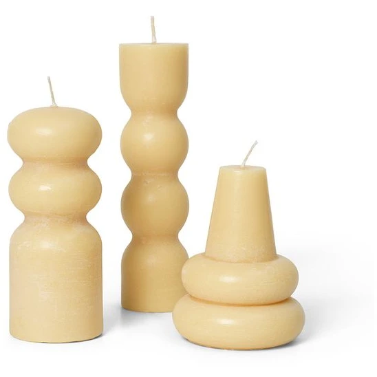 Photo of Torno Candles - Bloklys - Pale Yellow - Ø4 X H15 Cm