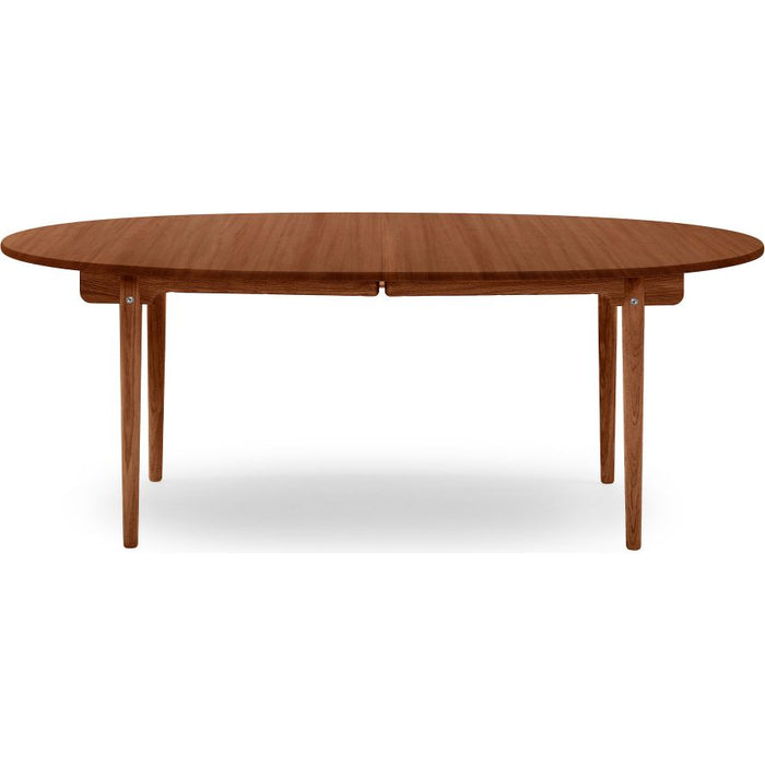 Photo of Carl Hansen - Ch338 Oiled Mahogany, Extendable 4 Slices - Dining Table - Hans J. Wegner - Brown - Wood