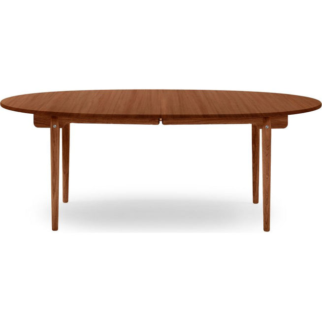 Photo of Carl Hansen - Ch338 Oiled Mahogany, Extendable 4 Slices - Dining Table - Hans J. Wegner - Brown - Wood