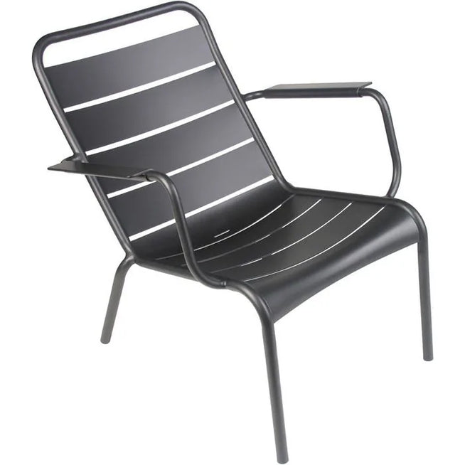 Photo of Luxembourg Low Armchair Liquorice 42 - Dining Chairs Outdoor - Black - Metal