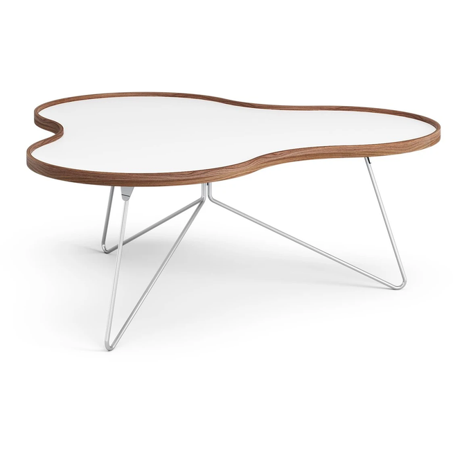 Photo of Flower Table 107x114 Cm H45cm-white-walnut Edge-chrome