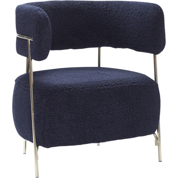 Photo of Lounge Chair Polyester / Metal - Blue / Nickel