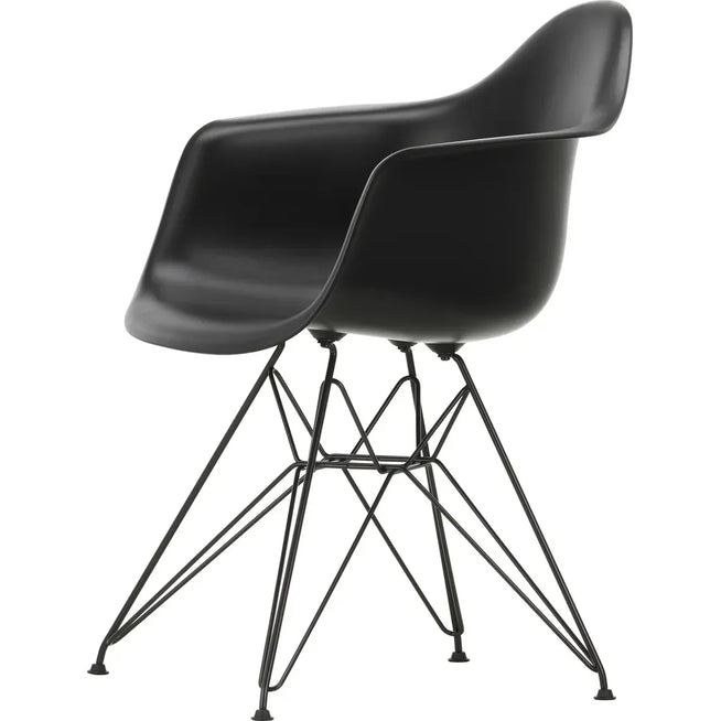 Photo of Eames Plastic Armchair DAR - 12 Deep Black - Basic Dark Base - Dining Chairs - Metal/Plastic