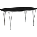 B613 Superellips, 120x180 Cm, Laminat, Vit, Krom - Matbord - Arne Jacobsen,bruno Mathsson,piet Hein - Vit - Metall/trä
