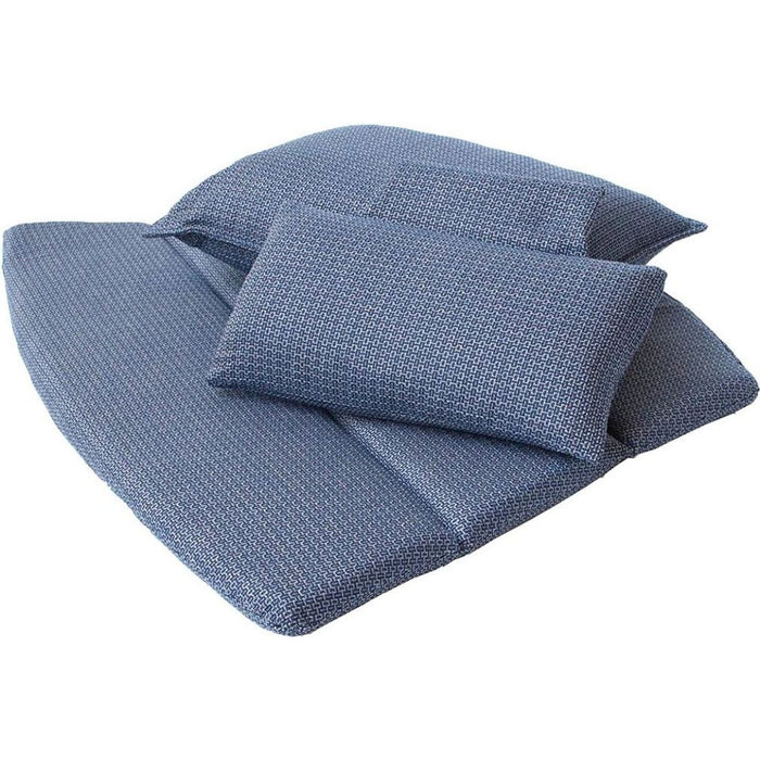 Photo of Breeze Highback Lounge Chair Cushion - Outdoor Cushions - Blue - Cane-line Link - W: 75 x D: 55 x H: 2 cm