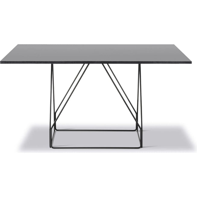 Photo of Jg Table 6569 - Dining Table - Black Linoleum W/black Oak / Black Powder Coated Steel - W140 X D140 X H72 Cm